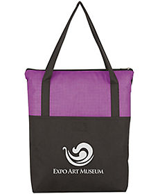 Promotional Tote Bags: Crosshatch Non-Woven Zippered Tote Bag